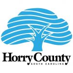 A blue and white tree with the words " horry county south carolina ".
