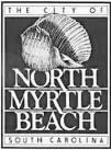 A black and white image of the logo for north myrtle beach.